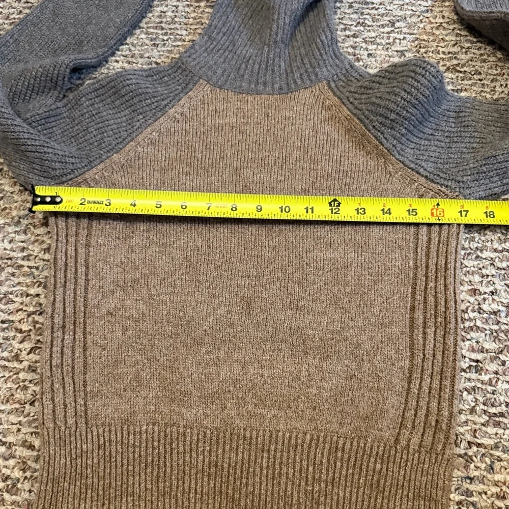Tory Burch Brown and Gray Moreno Wool Blend Turtleneck Sweater, Size S - Picture 12 of 12